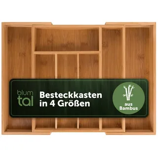 Blumtal Besteckkasten aus Bambus 5 bis 7 Fächer 29 x 5 x 33 cm