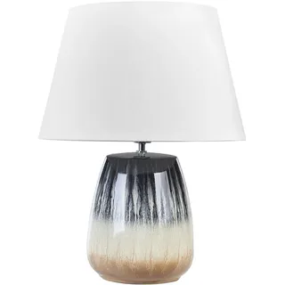 Beliani Tischleuchte Cidra 48/48/63 cm , Grau , Keramik , E27 , 48x63x48 cm , Lampen & Leuchten, Innenbeleuchtung, Tischlampen