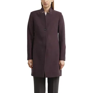 Kurzmantel COMMA, Damen, Gr. 42, lila (bordeaux), Web, Obermaterial: 66% Polyester, 32% Viskose, 2% Elasthan. Futter: 100% Polyester, unifarben, tailliert knieumspielend, Mäntel Kurzmantel, Blazer-Mantel in taillierter Passform