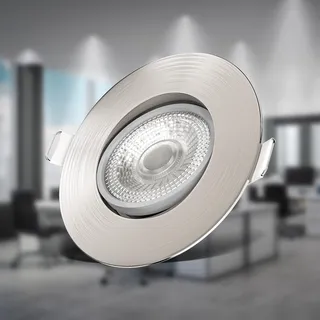 B.K.Licht Einbaustrahler 6er Set rund Matt-Nickel