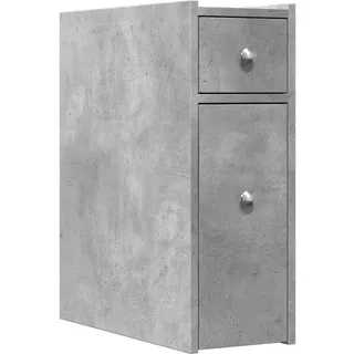 vidaXL Badschrank Schmal mit Rollen Betongrau Holzwerkstoff - Grau