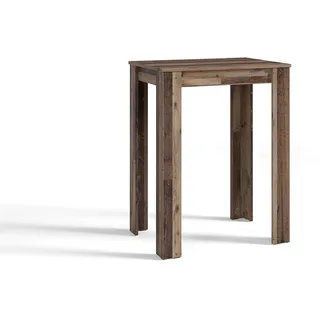 byLIVING Bartisch NELE/Old Wood-Optik dunkel-braun/hoher Esstisch/Stehtisch im Industrial-Look/Thekentisch/Küchentisch / 80 x 60, H 104 cm