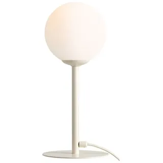 Tischleuchte Tischlampe Wohnzimmer 35 cm hoch Weiß Creme E14 Kugel Schirm