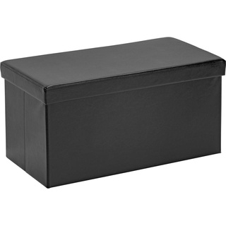 Carryhome Sitzbox , Schwarz , Textil, Holzwerkstoff , Uni , 76x38x38 cm , faltbar, als Aufbewahrungsbox verwendbar, Stauraum , Wohnzimmer, Sessel, Hocker, Sitzwürfel