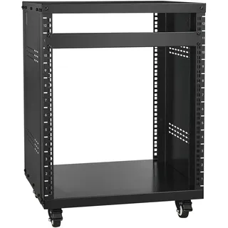 Vevor 12U Server-Rack, 226,8 kg Kapazität, Netzwerk-Stereo-Aufnahmestudio-Rack mit feststellbaren Lenkrollen, Ideal für die Montage von Audio-, Video-, Musik- und IT-Geräten, 510 x 460 x 700 mm