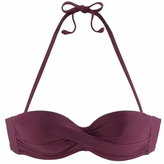 LASCANA Bügel-Bandeau-Bikini-Top »Italy« mit seitlichen Stäbchen, rot
