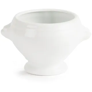 Olympia Whiteware Suppenschüsseln, 475 ml/16,5 oz (6er-Pack), 105 (Ø) mm/ 4 Zoll, weißes Porzellan, Suppenschüssel-Set mit Löwenkopf-Design – mikrowellen-, spülmaschinen- und gefriergeeignet, W442