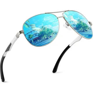 Pilotenbrille Herren Polarisiert UV400 Sonnenbrille Damen - Aluminium-Magnesium-Legierung - GQUEEN