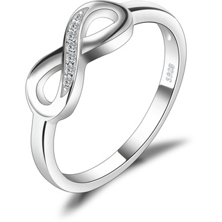 JewelryPalace Wickelring Infinity Verlobungsring Unendlichkeit Promise Eheringe Ring Silber 925 Damen, Zirkonia Silberringe Trauringe Damenring Hochzeitsringe Antragsring Ringe, Damen Schmuck 48