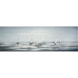 Holzbild GILDE "Bild rechteckig Silver Regatta", farbe bild(er): blau, B:150cm H:50cm T:2,6cm, Poly-Leinwand, Bilder, Holzbild