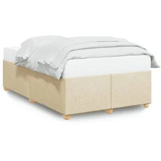 vidaXL Bettgestell ohne Matratze Creme 120x190 cm Stoff - Creme