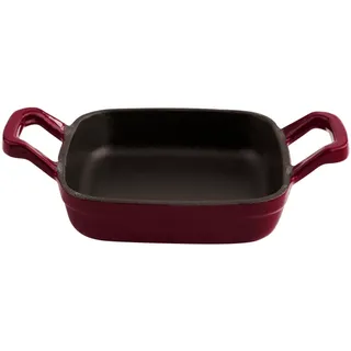 Sallys Gusseisen - Servierpfanne eckig 12 x 12 cm - Bordeaux