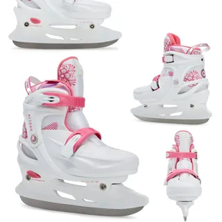attabo Verstellbare Freizeit- Schlittschuhe für Mädchen KOA Rosa Größe 37-40 EU Kinder verstellbare Schlittschuhe Schnallen als Verschluss Belüftung durch Synthetisches Mesh PP und PVC
