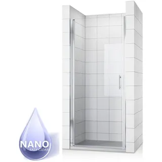 Sonni Duschtür 90 cm nischentür dusche Nano Glas Duschkabine Pendeltür dusche duschtrennwand Duschabtrennung