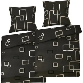 Beautissu Noa Ornamente Anthrazit 135 x 200 cm + 80 x 80 cm