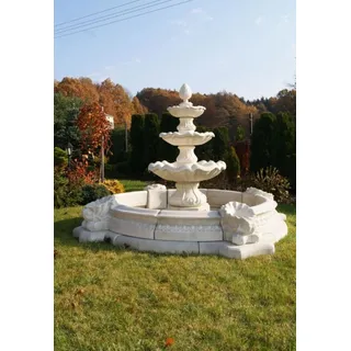 Fontaine Becken Zierbrunnen Springbrunnen Brunnen Stadt Teich Skulptur Garten - Weiß