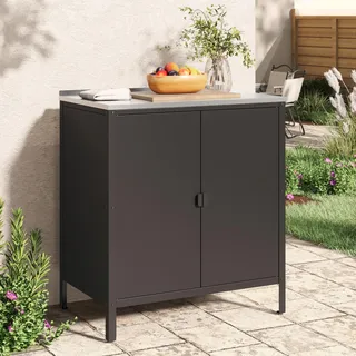 Outdoor Schrank 'Bolognano' 92x80x50 cm Schwarz, matt - Schwarz