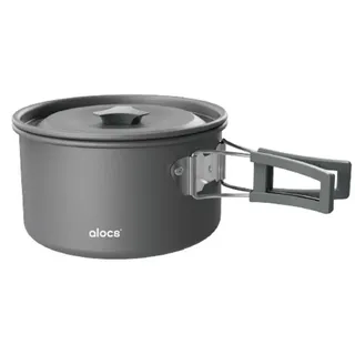 doorslay Camping Topf, Aluminiumlegierung Camping Kochtopf, Camping kochgeschirr 1L/1.7L/3L (optional), Outdoor Geschir Set mit Deckel und faltbarem Griff, für Camping Picknick Wandern