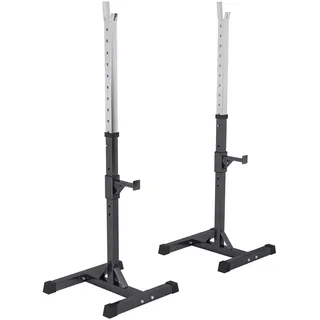 GORILLA SPORTS® Squat Rack Hantelständer verstellbar Stahl bis 500 kg | Hantelständer 30 mm mit Ablage für Langhantel, Hantelstangenablage 11 Höhen, Sicherheitsablage 7 Stufen, Squat Rack Home Gym