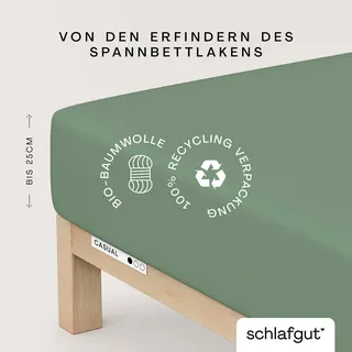 schlafgut Spannbettlaken Jersey 140 x 200 - 160 x 200 cm grün