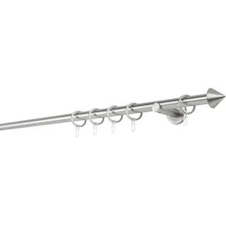 MYDECO Vorhangstange Spitze 1-läufig Ø 20 mm 220 cm Silber