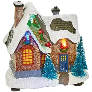 Weihnachts Mini LED Dorf Szene Licht Auf Dekoration Batterie Betrieben - Haus B