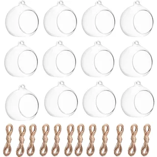 BlogBlog Hängender Glas-Kerzenhalter, Globus-Glas-Teelichthalter, hängende Glasvase, Blumenpflanzen, Terrarium, Glaskugeln, Behälter, Mikro-Landschaft, DIY für Zuhause, Büro, Hochzeit (8 cm, 12 Stück)