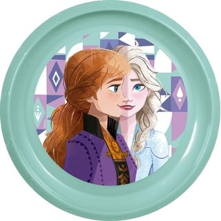 Tataway in viaggio si cresce Disney Blue Speiseteller für Kinder aus Frozen-Kunststoff, stoßfest und wiederverwendbar