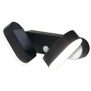 DS PRODUKTE Doppel-Solarstrahler 2er Set schwarz mit Bewegungsmelder