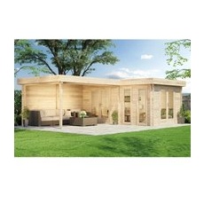 Carlsson Holz-Gartenhaus Quinta Flachdach Unbehandelt 680 cm x 472 cm