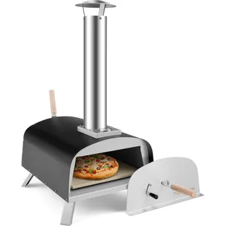 Costway Pizzaofen schwarz