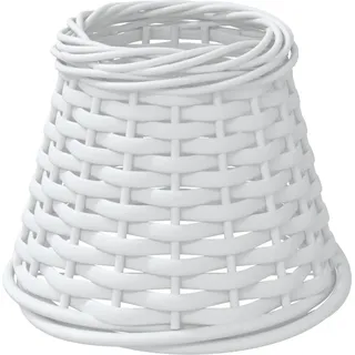 Lampenschirm Weiß Ø15x12 cm Korbweide - Weiß