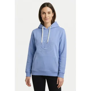 Zwillingsherz Hoodie "Strand Meer Küste", mit Kapuze und gleichfarbig gesticktem Ankermotiv, blau