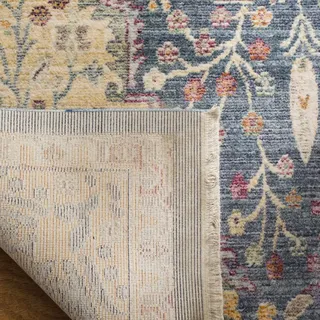 SAFAVIEH Traditionell Teppich für Wohnzimmer, Esszimmer, Schlafzimmer - Illusion Collection, Kurzer Flor, Blau und Lila, 91 X 152 cm