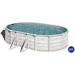 Gre Stahlwandpool oval mit Nordicoptik 500 x 300 x 132 cm