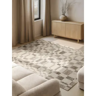 vikosa Structa Wollteppich 200 x 300 cm Braun/Weiß
