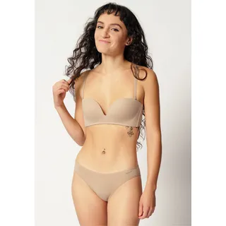 Bandeau-BH SKINY "Advantage Micro", Damen, Gr. 85, Cup B, beige, Microtouch, Obermaterial: 90% Polyamid, 10% Elasthan, BHs Bandeau-BH, mit abnehmbaren Trägern