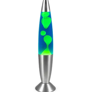 ROCKING GIFTS Lava-Tischlampe 35 cm Blau-Grün mit Schalter, inkl. E14-Glühbirne, Plasmalampen, Magma, Medusa Farben