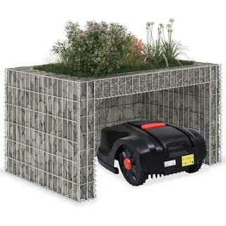 vidaXL Rasenmäher-Garage mit Hochbeet 110x80x60 cm Stahldraht