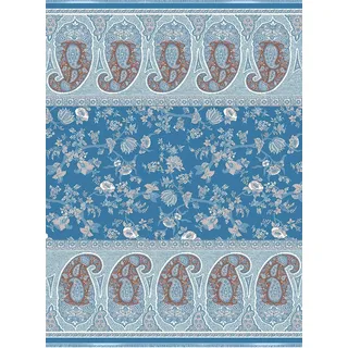 Bassetti Jacquard Warm Plaid Genova B1 aus Baumwolle Mako-Satin in der Farbe Blau, Maße: 140cm x 190cm, 9324214, 140x190