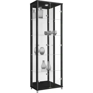 fif Möbel Standvitrine OPTIMA 57,5 x 32 x 172 cm Schwarz
