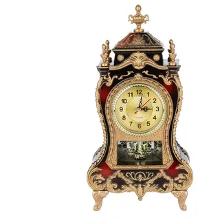 Vintage Tischuhr Wandmontiert Dekorativ für Wohnzimmer Schlafzimmer Büro – Antique Design mit 12 Melodien – Klassische Uhr für Zuhause und Büro – Elegantes Finish für Vintage Liebhaber – Suitable for