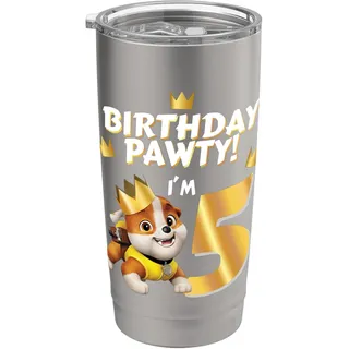Offizielles Paw Patrol Rubble Birthday Pawty I'm 5 Party Doppelwandiger Edelstahl-Thermobecher