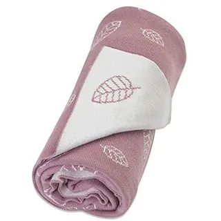 Winter & Bloom Decke Nordic Leaf EKO, 100x80 cm, Soft Pink