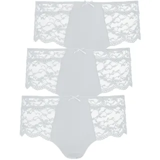 Hipster NINA VON C. "3er Pack Damen Hipster Silver Edition", Damen, Gr. 36, weiß, Obermaterial: 86% Polyamid PA. 14% Elasthan EL., Unterhosen Hipster