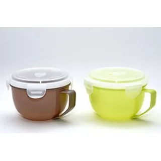 1 x Mikrowellensuppenschale 940 ml, PP, Silikon, Farbe zufällig - Bunt