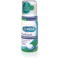 Corega Purfrisch Reinigungsschaum für Herausnehmbaren Zahnersatz/Dritte Zähne, 1x125ml