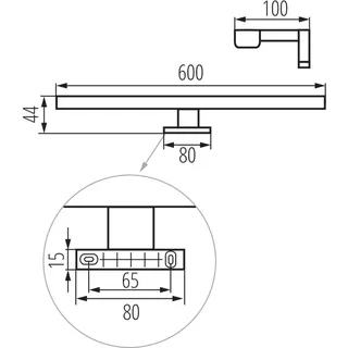 Kanlux ASTIM LED Bad-Wandleuchte Neutralweiß 12W, Alu, IP44 - Weiß