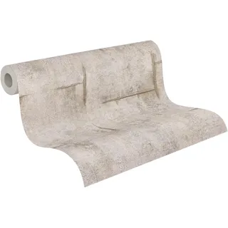 A.S. Création Vliestapete Beton (Grau-Braun-Weiß, Betonoptik, 10,05 x 0,53 m)