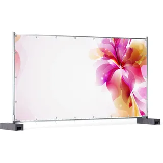 Wallario XXL Outdoor-Poster für Garten oder Balkon, Motiv Zentrum der pinken Blume, in ca. 340 x 173 cm - Weiß